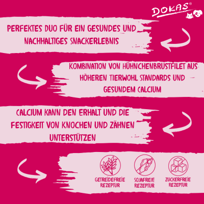 Dokas Calcium-Knochen mit Hühnerbrust 11x 75g Multipack
