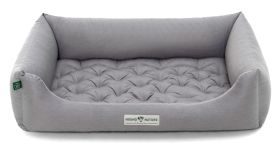 HOUND&NATURE SET: Hundebett ZERMATT XXL hellgrau + wasserfestem Baumwoll-Matratzenüberzug