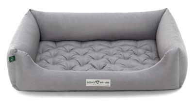 HOUND&NATURE Hundebett ZERMATT XXL hellgrau + wasserfestem Baumwoll-Matratzenüberzug