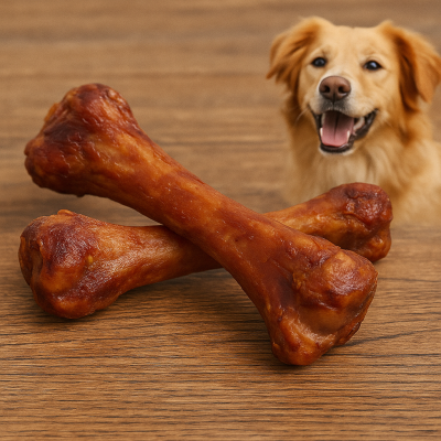 Thumbnail 4: 123… Hund dabei! Luftgetrocknete Schinkenknochen für Hunde - 4 Stück - Natürlicher Kausnack, Langanhaltende Beschäftigung, Reich an Protein & Mineralstoffen