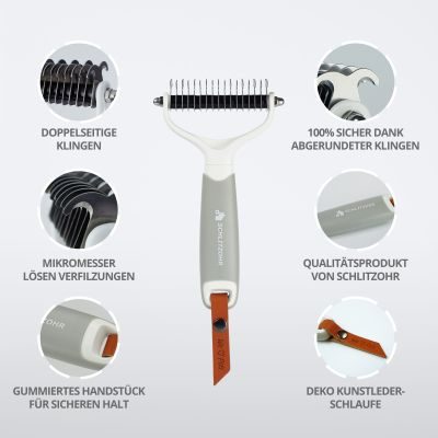 Thumbnail 10: SCHLITZOHR Unterfellbürste Cookie für Langhaar Katzen & Hunde M-L (9.2 cm)