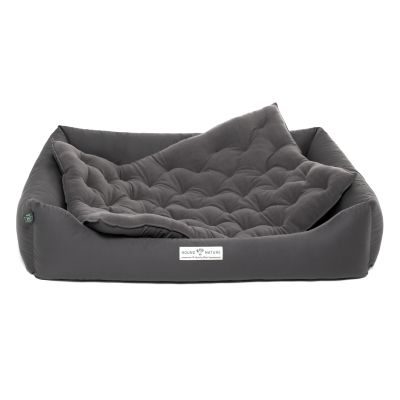 HOUND&NATURE Hundebett ZÜRICH XXL dunkelgrau + wasserfestem Fleece-Matratzenüberzug