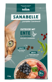 Sanabelle Sanabelle Outdoor Ente – Trockenfutter für aktive Katzen – 2kg