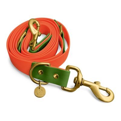 Hey Lana Führleine Outdoor FLEX - 3-fach verstellbar 25/230 / Neon-Orange / Grün