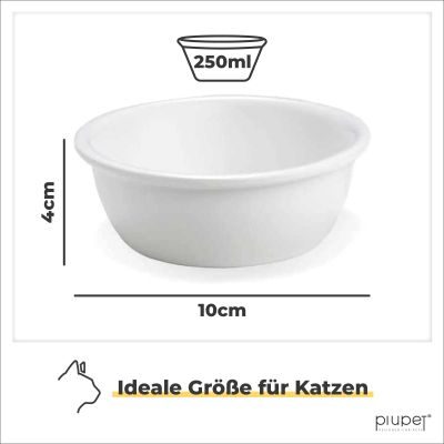 Thumbnail 9: PIUPET Katzennapf I Keramikfressnäpfe Katzen mit Napferhöhung aus Bambus I 250ml I 3 Ersatznäpfe