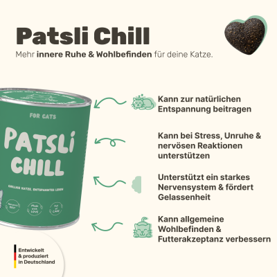Thumbnail 4: Patsli Ergänzungsfuttermittel zur Unterstützung von Entspannung und emotionaler Balance bei Katzen in stressigen Situationen