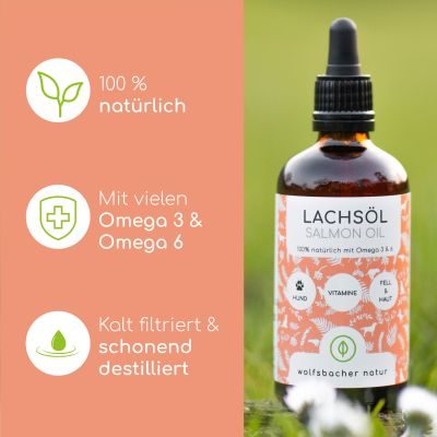 Thumbnail 13: Wolfsbacher Natur Natürliches Lachsöl für Hunde & Katzen 250ml