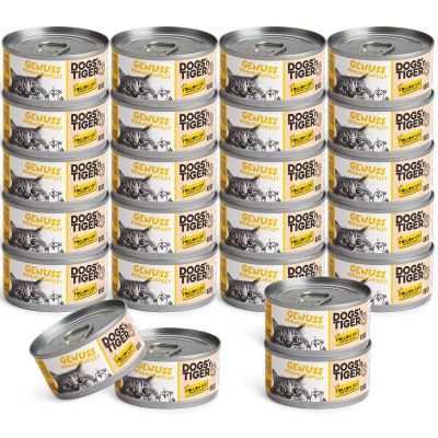 Thumbnail 5: Dogs'n Tiger Adult Premium Katzenfutter, Nassfutter, Getreidefrei, Genuss, Huhn, 24x 70g