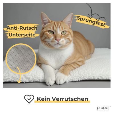 Thumbnail 2: PIUPET Selbstwärmende Katzendecke für die Fensterbank I Katzenbett flauschig I Katzenbett Fensterbank I 90x25cm I Beige
