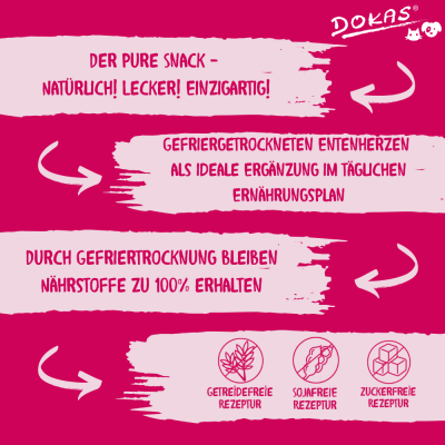 Thumbnail 3: Dokas Entenherzen für Hunde gefriergetrocknet 8x 22g Multipack