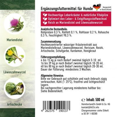 Thumbnail 8: TJURE TJURE - Leber Liquid - 500 ml | liefert deinem Hund wertvolle Bitterstoffe und Kräuter