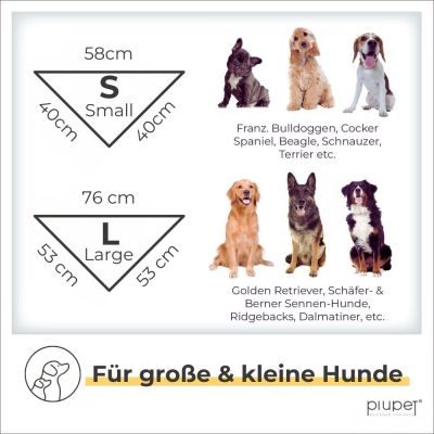 Thumbnail 6: PIUPET Hundehalstuch I 2er Set Hundehalstücher I Hundebekleidung & Zubehör I 76x53x53cm I Gelb / Grau (L)