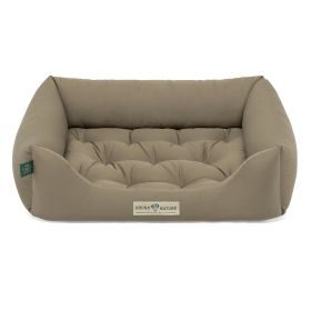 HOUND&NATURE SET: Hundebett ZERMATT S taupe + wasserfestem Fleece-Matratzenüberzug