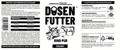 Thumbnail 2: Schnauze & Co. 6x Dosenfutter® RIND PUR SENSIBLE 400 g