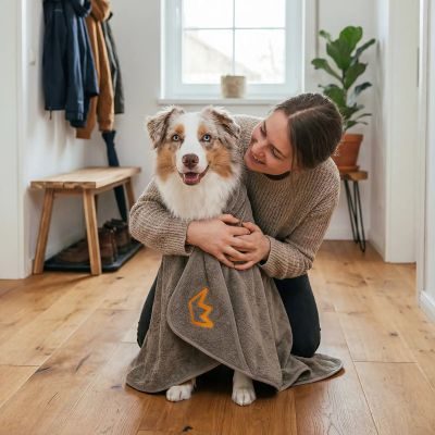 Thumbnail 8: Rudelkönig Hundehandtuch Frotta aus 100% Baumwolle - 6-Taschen-Griff - Größe L