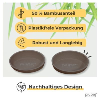 Thumbnail 6: PIUPET Katzen Napf 2er Set I Futternapf Katze rutschfest I Katzennapf I spülmaschinengeeignet I Grau