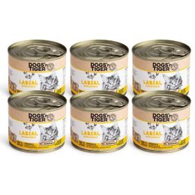 Dogs'n Tiger Adult, Senior, Premium Katzenfutter, Labsal, Nassfutter, Getreidefrei, Huhn, 6x 200g