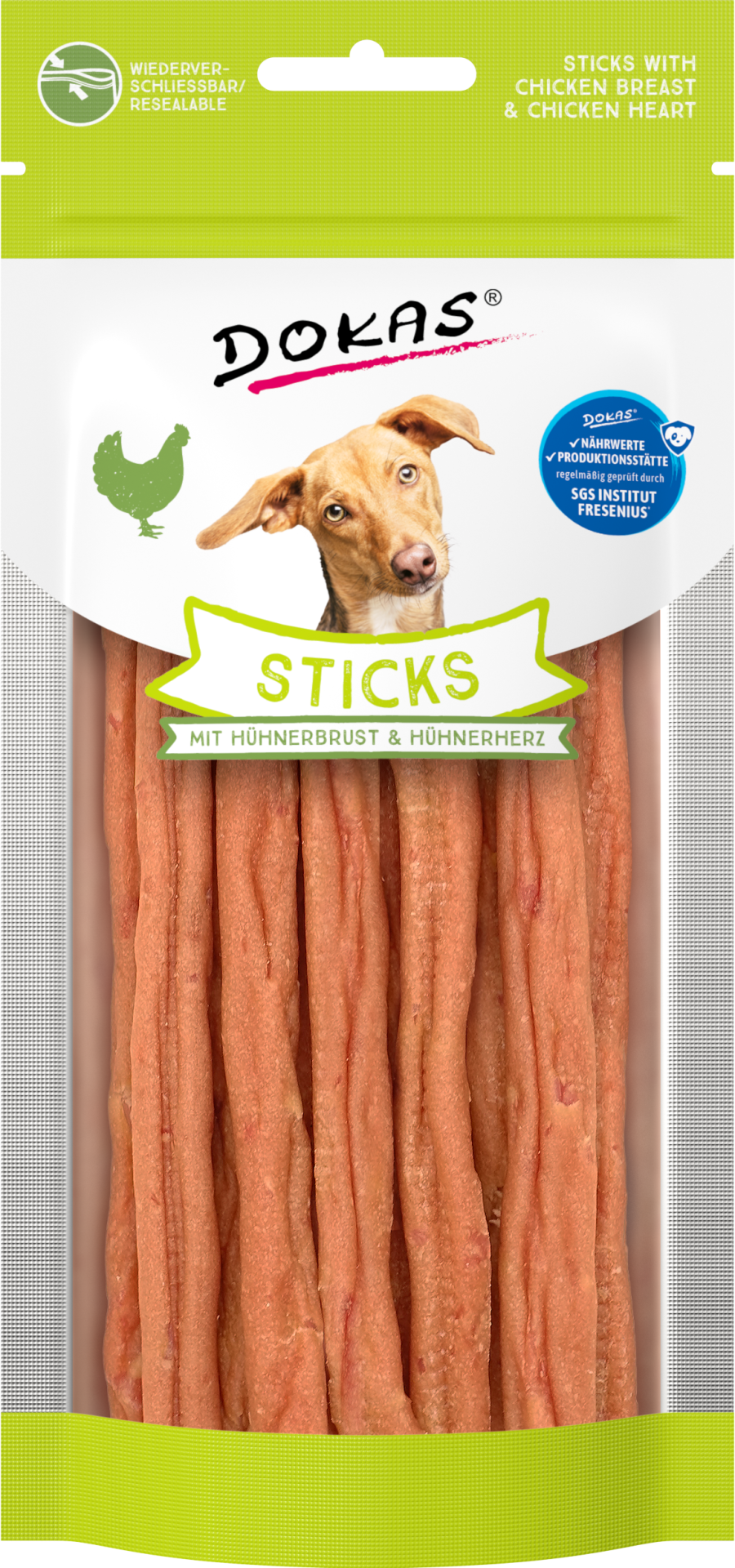 Dokas Sticks mit Hühnerbrust & Hühnerherz 12x 60g Multipack