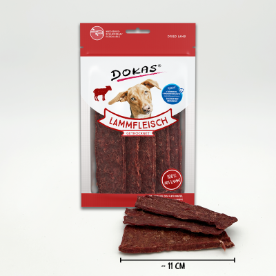 Thumbnail 2: Dokas Lammfleisch getrocknet Lamm Leckerli für Hunde 12x 70g Multipack