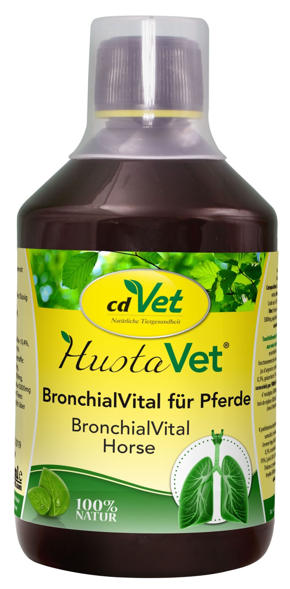 cdVet HustaVet BronchialVital Pferd 500 ml – Ergänzungsfuttermittel für Atemwege