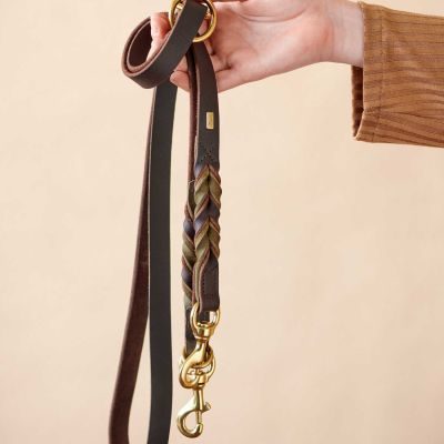 Thumbnail 4: HUNTER Verstellbare Führleine Solid Education Duo 20/200, dunkelbraun/oliv