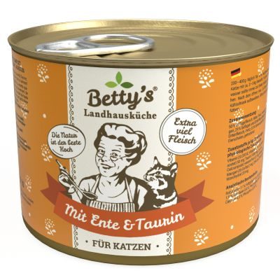 Thumbnail 2: Betty's Landhausküche Nassfutter für Katzen mit Ente 12x 200g