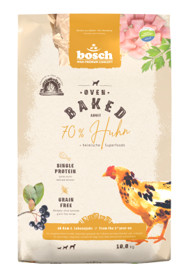bosch Tiernahrung HPC Oven Baked Huhn – getreidefreies Hundefutter – 10kg