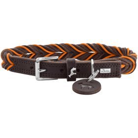 HUNTER Halsband Solid Education Cord S (40), dunkelbraun/orange