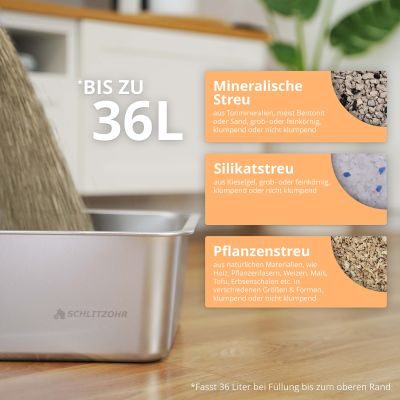 Thumbnail 2: SCHLITZOHR Edelstahl Katzentoilette Lotte - XXL Katzenklo