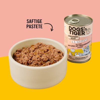 Thumbnail 4: Dogs'n Tiger Adult, Katzenfutter, Frohsinn, Katzen Nassfutter, Getreidefrei, Geflügel & Kürbis, 6x 400g