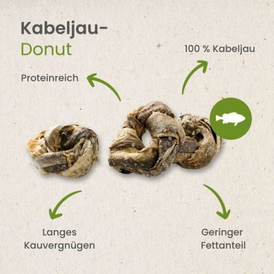 Thumbnail 5: kauartikel.com Kabeljau-Donut - Hunde-Kauartikel - Hunde-Snack - Kausnack - Fisch-Leckerli