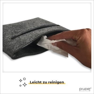 Thumbnail 1: PIUPET Leckerlibeutel für Hunde I Mit Magnetverschluss I Futterbeutel Hundetraining in Filz-Optik I Hochwertig & Stilvoll I Snackbeutel Hund