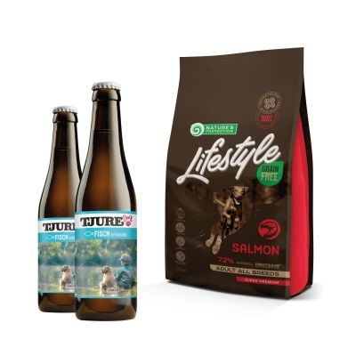 Thumbnail 1: NP Lifestyle TJURE Lifestyle LACHS & KARTOFFEL 10 kg getreidefreies Trockenfutter Spar Pack für alle Rassen