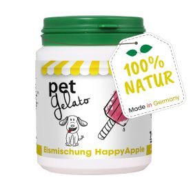 petGelato HappyApple 132 g – Erfrischender Eisgenuss für Hunde, Katzen & Pferde