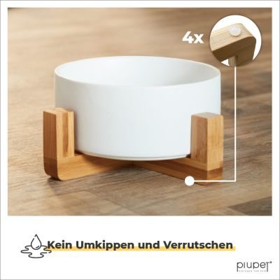 Thumbnail 7: PIUPET Hundenapf mit Ständer I 2X Napf für Hunde & Katzen 850ml I Spülmaschinenfest I Keramik