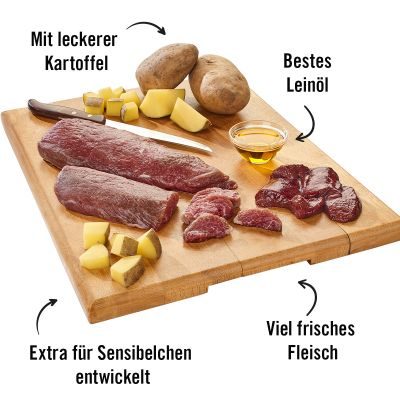 Thumbnail 3: Dogs'n Tiger Adult Hundefutter, Nassfutter, Sattelfest, Getreidefrei, hypoallergen, Monoprotein, Pferd & Kartoffel, 12x 400g