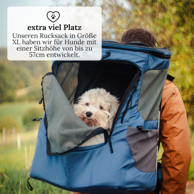 Thumbnail 4: Wanderpfote Hunderucksack bis 12kg - Modell Daypack, Größe M, Blau - Premium Rucksack für kleine bis mittelgroße Hunde