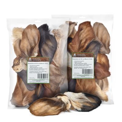Thumbnail 1: Kaureks Natur Hundeleckerlies Rinderohren mit Fell und Muschel 20 Stk