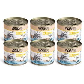 Dogs'n Tiger Adult Premium Katzenfutter, Wohltat, Nassfutter, Getreidefrei, Huhn & Lachs, 6x 200g