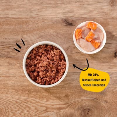 Thumbnail 3: Dogs'n Tiger Adult Premium Katzenfutter, Wohltat, Nassfutter, Getreidefrei, Huhn & Lachs, 6x 200g