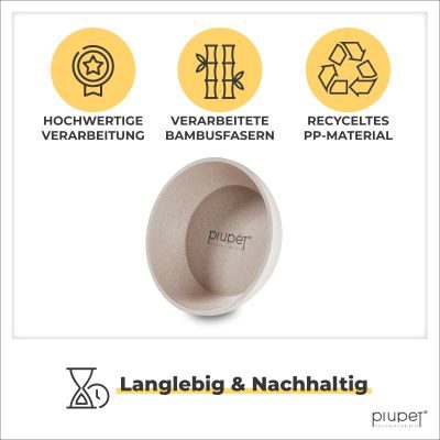 Thumbnail 4: PIUPET Futternapf und Wassernapf für Hunde I Spülmaschinenfest I für große Hunde I 21,5 cm Durchmesser I 2er Set I 1,6 L I Beige