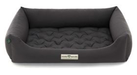 HOUND&NATURE SET: Hundebett ZERMATT XXL dunkelgrau + wasserfestem Baumwoll-Matratzenüberzug