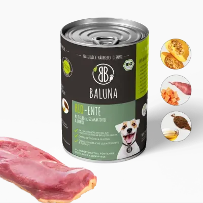 Baluna Bio-Ente mit Kürbis, Süsskartoffel & Leinöl 400g