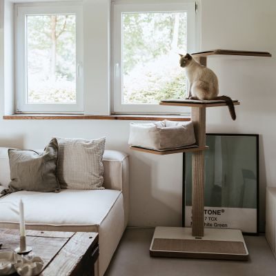 Thumbnail 2: stylecats® Kratzbaum Owen 3 Liegeflächen & Kratzfläche (L) 145 cm, weiß/grau/grau