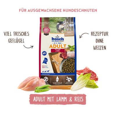 Thumbnail 2: bosch Tiernahrung HPC Lamm & Reis Hundefutter – leicht verdaulich – 1kg