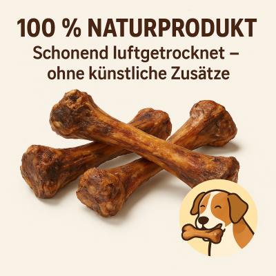 Thumbnail 6: 123… Hund dabei! Luftgetrocknete Schinkenknochen für Hunde - 4 Stück - Natürlicher Kausnack, Langanhaltende Beschäftigung, Reich an Protein & Mineralstoffen