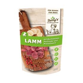 Betty's Landhausküche Nassfutter für Hunde Lamm mit Buchweizen 20x 125g im Frischebeutel