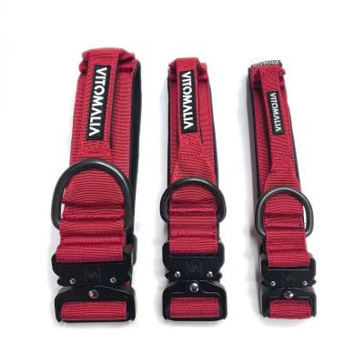 Thumbnail 2: Vitomalia Extreme EditionTaktisches Hundehalsband mit belastbarer Schnalle & Magnet Handgriff - Bordeaux