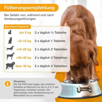 Thumbnail 3: alfavet Dia Tab PRO Prä- & Probiotika zur Stabilisierung der Verdauung – Leckere Kautabletten mit Bentonit zur Unterstützung der Darmflora für Hunde und Katzen 100 g
