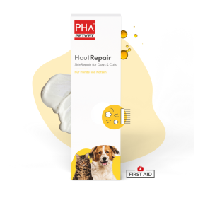 PHA PetVet - PHA HautRepair für Hunde u. Katzen 125 ml - Pflege und Schutz bei Schürfwunden, Druckstellen mit Vaseline, Zink, Lebertran, Vitaminen, Panthenol,